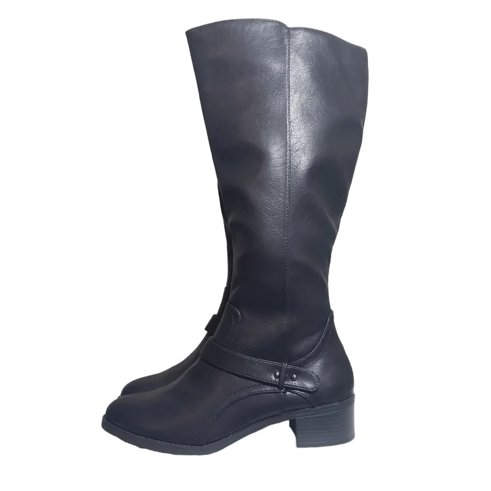 Easy Street Jewel Black Riding Boots Sz 9.5M